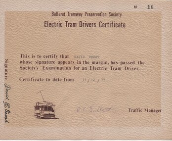 Drivers Permit issued to David Frost