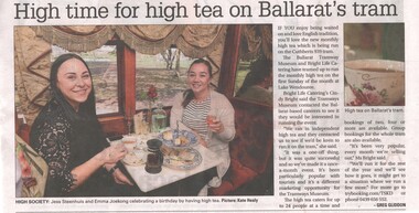 Newspaper, The Courier Ballarat, "High time for high tea of Ballarat's tram", 8/05/2018 12:00:00 AM