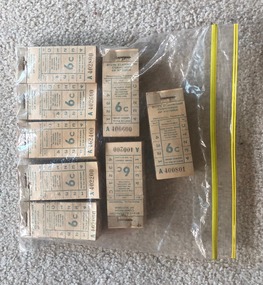 Ephemera - Ticket/s, State Electricity Commission of Victoria (SECV), SEC 6d ticket blocks, 1966