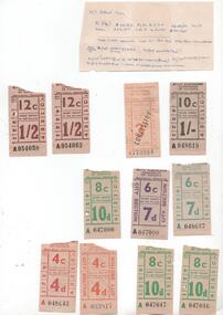 Ephemera - Ticket/s, State Electricity Commission of Victoria (SECV), Set of 10 decimal conversion tickets, 1965