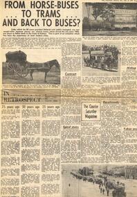 Newspaper, The Courier Ballarat, "From horse-buses to Trams and back to buses?", 24/08/1968 12:00:00 AM