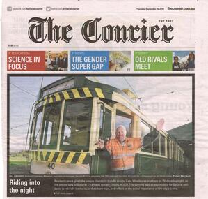 Newspaper, The Courier Ballarat, "Riding into the night", 20/09/2018 12:00:00 AM