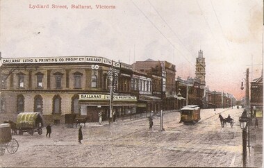 Postcard, Ballarat Litho & Printing Co, Lydiard St North, 1905