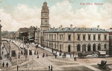 Postcard, ESCo tram north bound in Lydiard St North