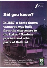 Poster, Matt Grindrod and  VLine, "Did You Know?", Nov. 2018