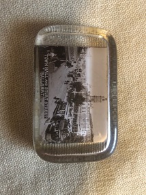 Domestic Object - Glass Paperweight, "Town Hall and Sturt St Ballarat"