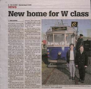 Newspaper, The Courier Ballarat, "Two new W class trams will make their home at the Ballarat Tram Museum", 16/08/2019 12:00:00 AM