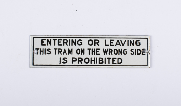 Warning Sign - Entering or leaving this tram