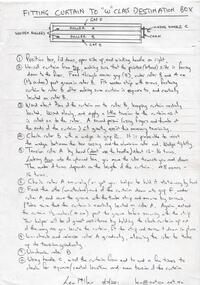 Document - Instruction, Len Millar, "Fitting curtain to W Class Destination Box", 2001