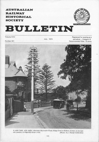 Magazine, Australian Railway Historical Society (ARHS), "ARHS Bulletin No. 441, July 1974", "The Cable Trams of Sydney and the Experiments leading to final electrification of the tramways", 1974