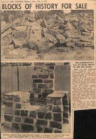 Newspaper, The Courier Ballarat, "Blocks of History for Sale", 3/02/1975 12:00:00 AM