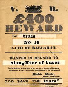 Poster, Sovereign Hill and  Tim Wright, "Reward"   Sovereign Hill Wanted poste, c1973