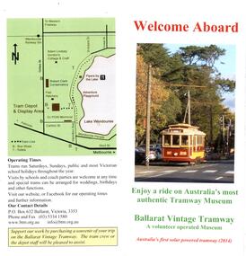 Pamphlet, Ballarat Tramway Museum (BTM), BTM "Welcome Aboard", Dec. 2019