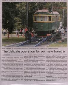 Newspaper, The Courier Ballarat, "The delicate operation for our new tramcar", 15/02/2020 12:00:00 AM