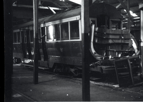 Tram 37 after accident in damage.