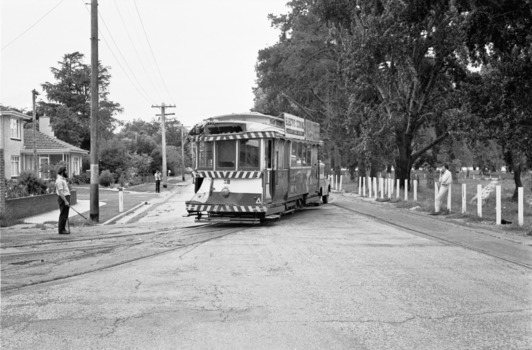BTPS volunteers shunting trams 27 and 28 at the former SEC Depot