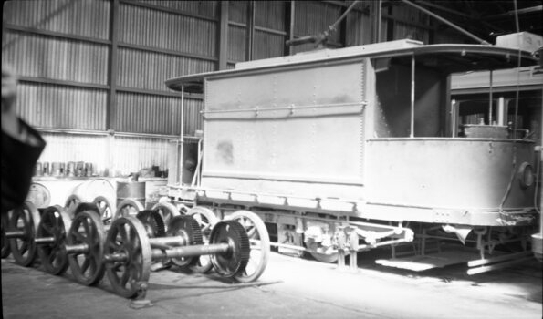 Bendigo Water tram or scrubber inside the depot