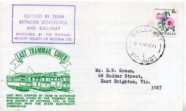 Ephemera - Envelope/s, Tramway Museum Society of Victoria (TMSV), "Last Trammail Cover", 8/08/2020 12:00:00 AM