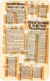 Newspaper, State Electricity Commission of Victoria (SEC) and The Courier Ballarat, Tramway renewals would cost 2.5M pounds', Apr. 1962