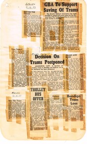 Newspaper, State Electricity Commission of Victoria (SEC) and The Courier Ballarat, GBA to support saving of trams, Apr. 1962