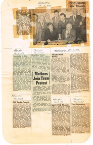 Newspaper, State Electricity Commission of Victoria (SEC) and The Courier Ballarat, Mothers Join tram protest, Mar. 1962