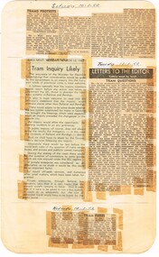 Newspaper, State Electricity Commission of Victoria (SEC) and The Courier Ballarat, Tram Inquiry likely, Mar. 1962