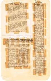 Newspaper, State Electricity Commission of Victoria (SEC) and The Courier Ballarat, SEC Spring Song, Feb. 1962