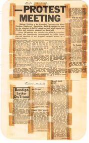 Newspaper, The Courier Ballarat, Protest meeting, Feb. 1962