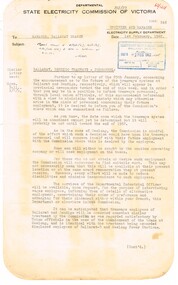 Administrative record - Memorandum, State Electricity Commission of Victoria (SECV), "Ballarat, Bendigo Tramways - Personnel", 1/02/1962 12:00:00 AM