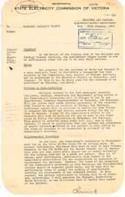 Administrative record - Memorandum, State Electricity Commission of Victoria (SECV), "Tramways", 25/01/1962 12:00:00 AM