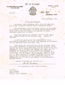 Invitation to Mr Prentice - Civic Function 20/9/1971