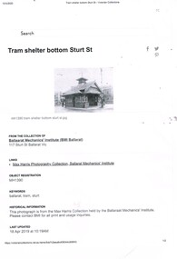 "Tram shelter bottom Sturt St"