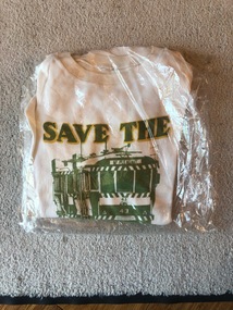 Clothing - T-shirt, Mascot Sportswear, "Save the Trams", Around July 1971