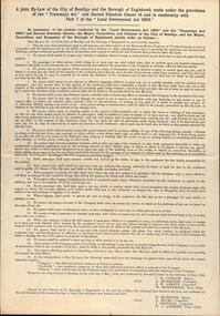 Poster, City of Bendigo, "A joint By-Law of the City of Bendigo and the Borough of Eaglehawk made up the provisions of the "Tramways Act" and Second Schedule Clause 14 and in conformity with Part 7 of the "Local Government Act 1903"", 1904