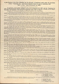 Poster, City of Bendigo, "A joint By-Law of the City of Bendigo and the Borough of Eaglehawk made up the provisions of the "Tramways Act" and Second Schedule Clause 14 and in conformity with Part 7 of the "Local Government Act 1903"", 1904