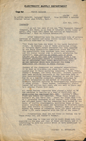 Administrative record - Memorandum, State Electricity Commission of Victoria (SECV), "Tramways", 31/05/1957 12:00:00 AM