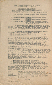 Document - Instruction, State Electricity Commission of Victoria (SECV), "Instructions to Motorman - Trams equipped with automatic brake apparatus", Jun. 1947