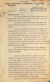 Administrative record - Memorandum, State Electricity Commission of Victoria (SEC), "Trams and Tariffs", 26/09/1960 12:00:00 AM