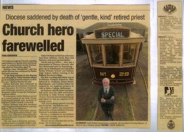 Newspaper, The Courier Ballarat, "Church hero farewelled", 3/08/2013 12:00:00 AM