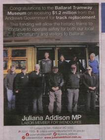 Newspaper, The Courier Ballarat, "Congratulations to the Ballarat Tramway Museum on receiving $1.2m from the Andrews Government for track replacement.", "First Nations Art on the move", 8/07/2021 12:00:00 AM