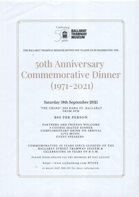 Memorabilia - Event Materials, Sam Boon, "50th Anniversary Commemorative Dinner (1971-2021)", 18/09/2021 12:00:00 AM