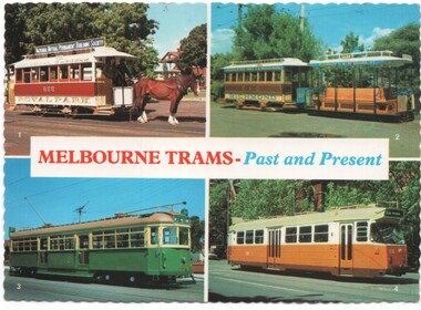 Postcard, Scancolor and  Tramway Museum Society of Victoria, "Melbourne Trams - Past and Present", mid 1980's