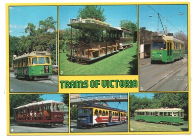Postcard, Biscay Greetings, "Trams of Victoria", mid 1980's