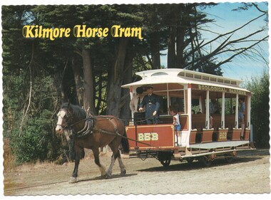 Postcard, Scancolor and  Tramway Museum Society of Victoria, Kilmore Horse Tram", c1985