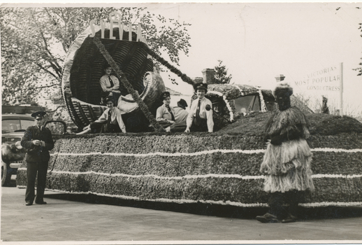 A motorised float at a festival - Most Popular Conductress Competition event.