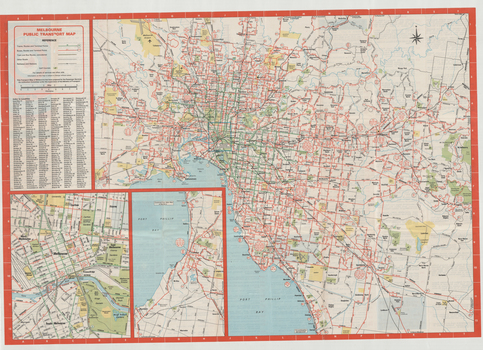 "Melbourne Transport Services Map - Tram, Train and Bus Services"