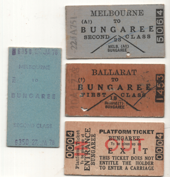 Set of railway tickets - Bungaree