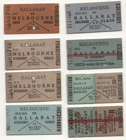 Set of railway tickets - Ballarat - part 1 of 2