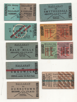 Set of railway tickets - Ballarat - part 2 of 2