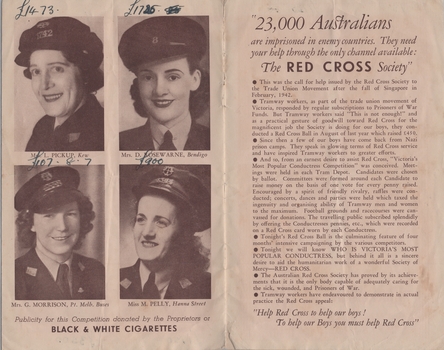 "Popular Conductress Competition - Gala Ball" - entrant photos 2 and Red Cross itself.